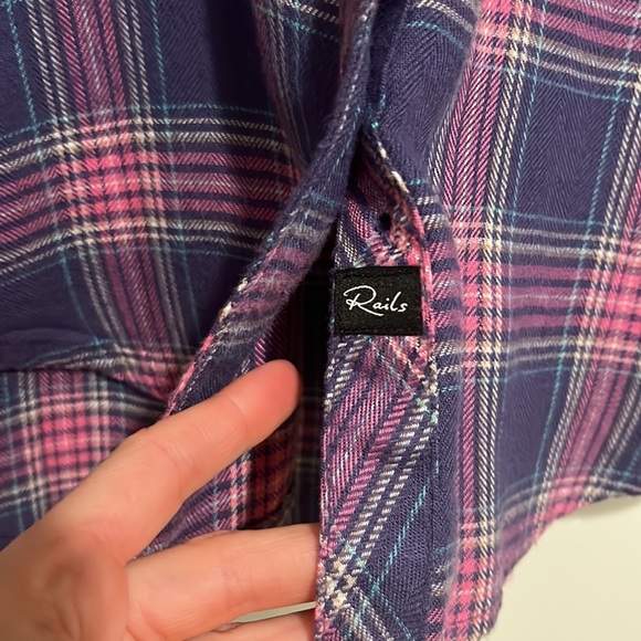 Rails, size small, super soft button down long sleeve. Pink and purple plaid. - Picture 2 of 6